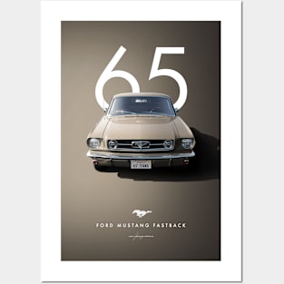 1965  Beige Mustang Fastback Posters and Art